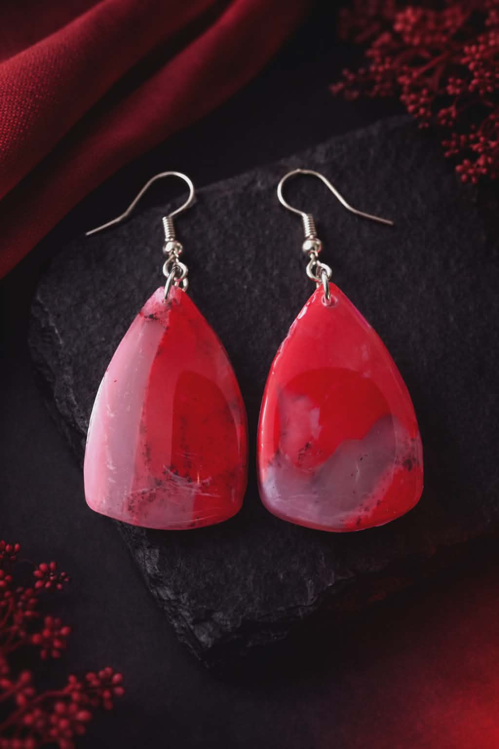 Boucles d'oreilles ovales organiques