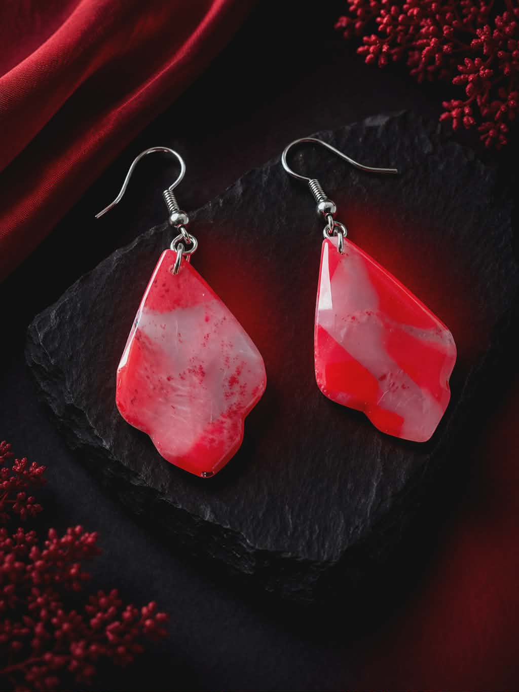 Boucles d'oreilles goutte florale