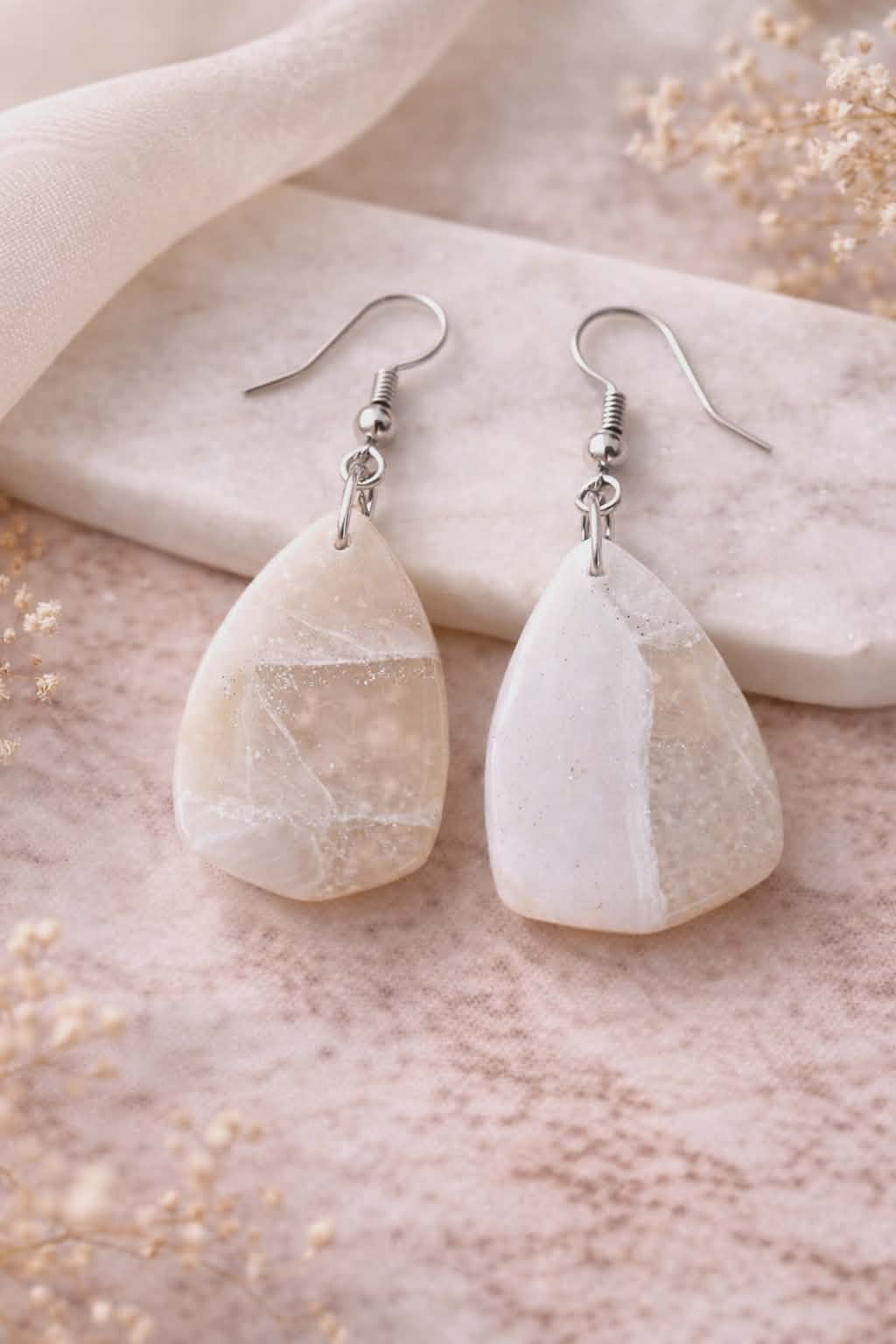 Boucles d'oreilles ovales organiques