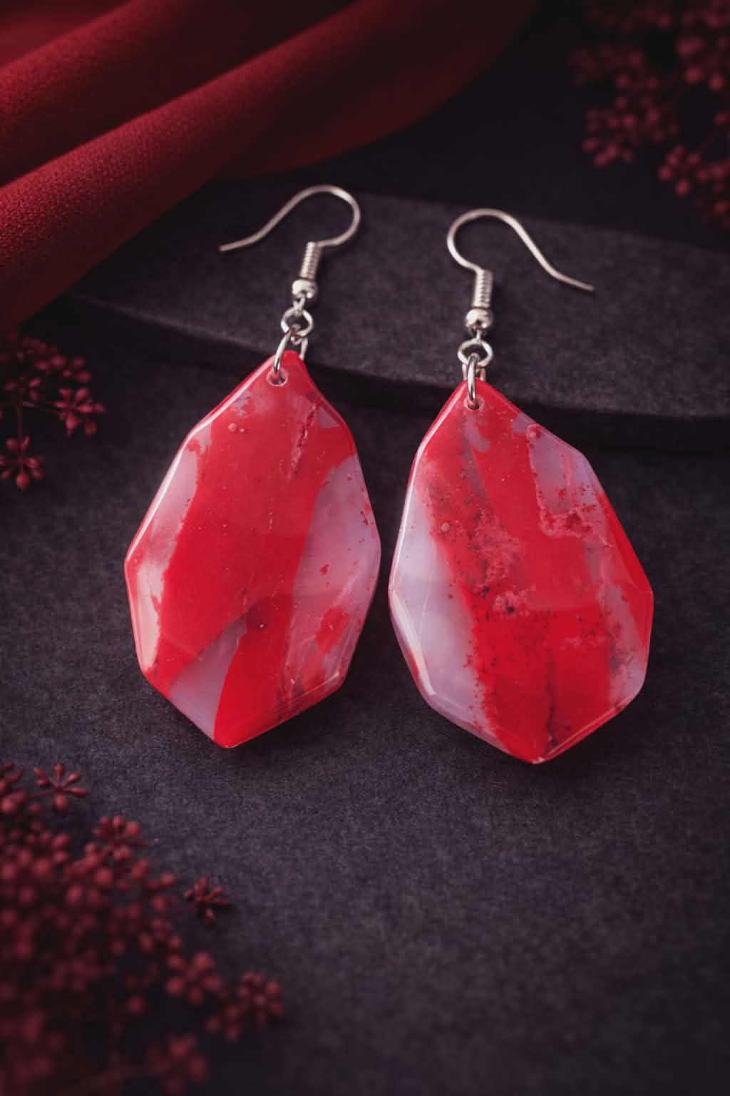 Boucles d'oreilles ovales aplati