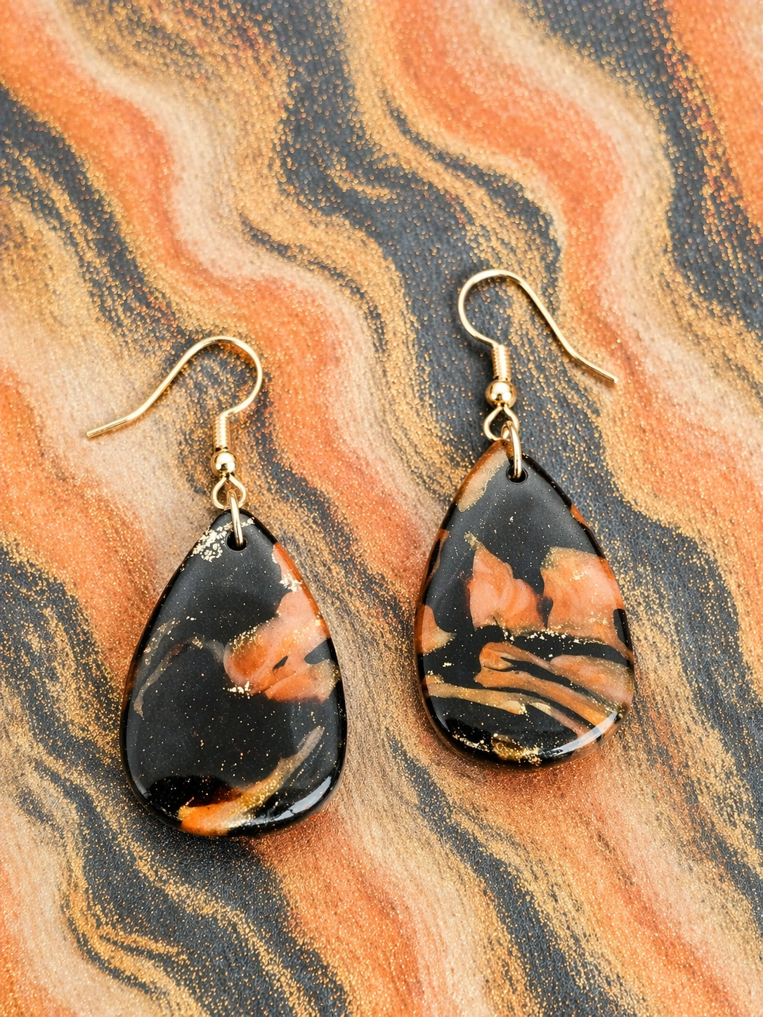Boucles d'oreilles la terre ovales organiques
