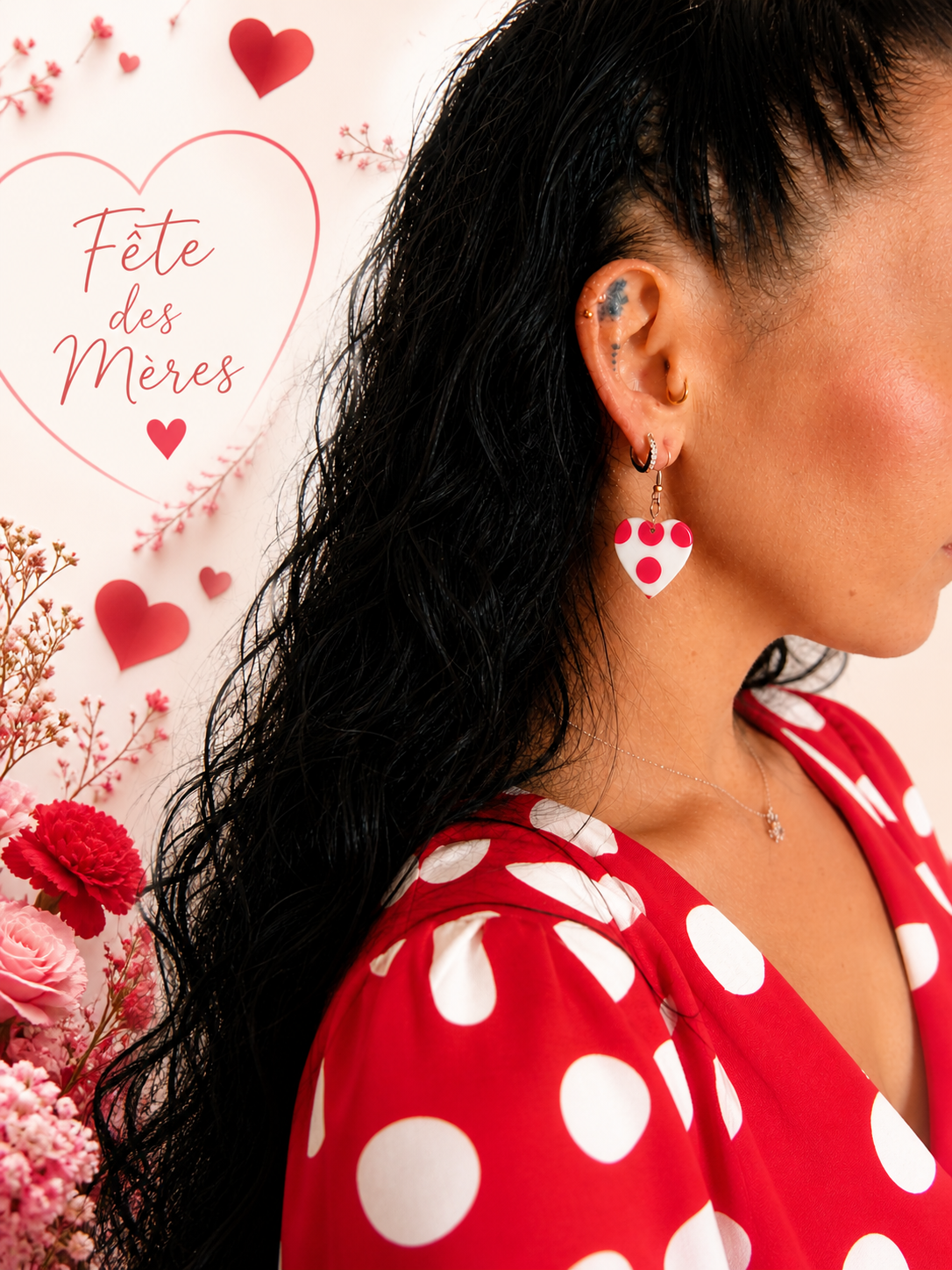 Boucles d'oreilles en forme de coeur