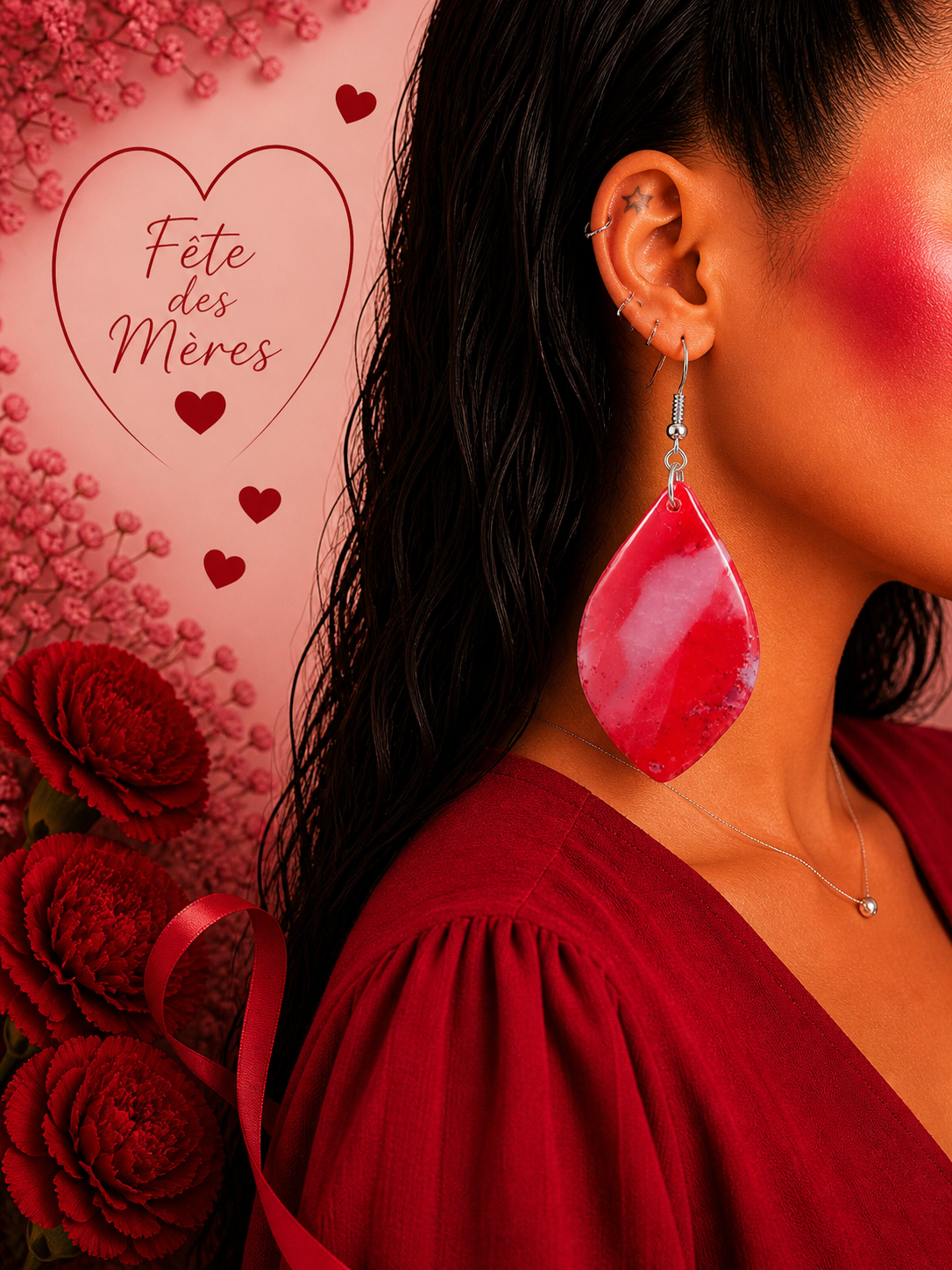 Boucles d'oreilles ovales allongées