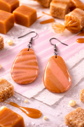 boucles d'oreilles goutte organique caramel