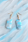 Boucles d'oreilles bleu rectangulaire
